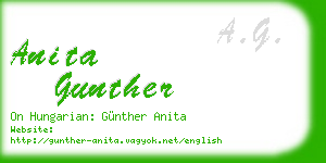 anita gunther business card